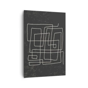 Obraz na płótnie - Abstrakcyjny wzór geometryczny na ciemnym tle - 70x100cm - Nie taki prosty - Nowoczesna dekoracja ścienna do salonu i sypialni ARTTOR