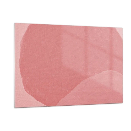 Obraz na szkle - Abstrakcyjna forma w odcieniach różu i pastelowych barwach - 120x80cm - Organiczna kompozycja w różu - Nowoczesna dekoracja ścienna do salonu, kuchni i sypialni ARTTOR