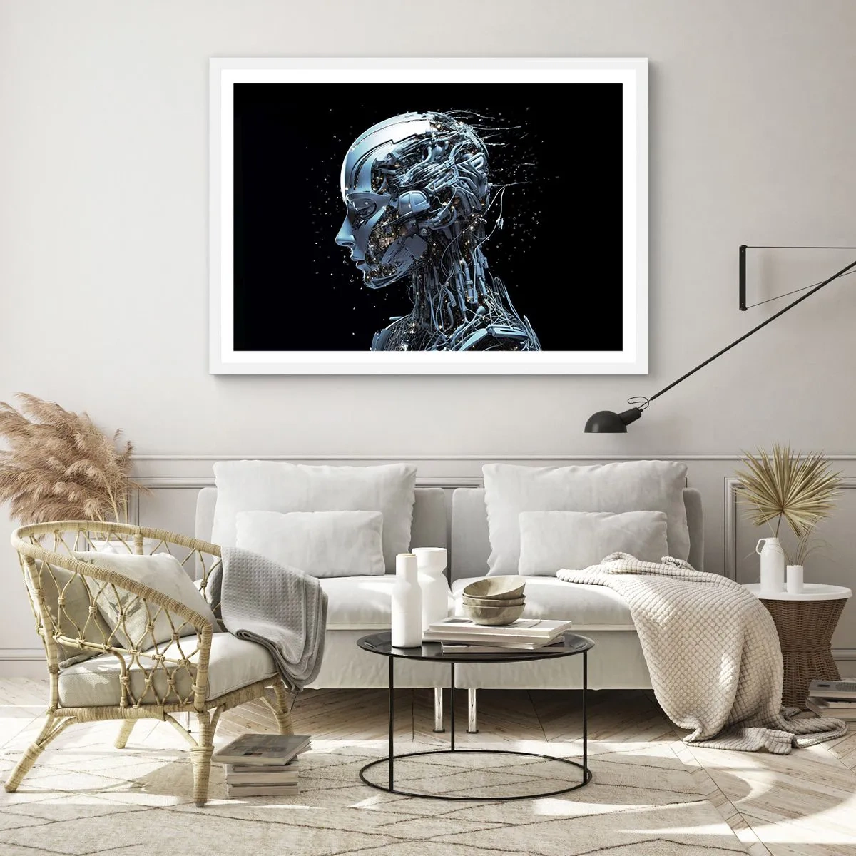 Plakat w białej ramie - Technologia jest kobietą - 70x50 cm