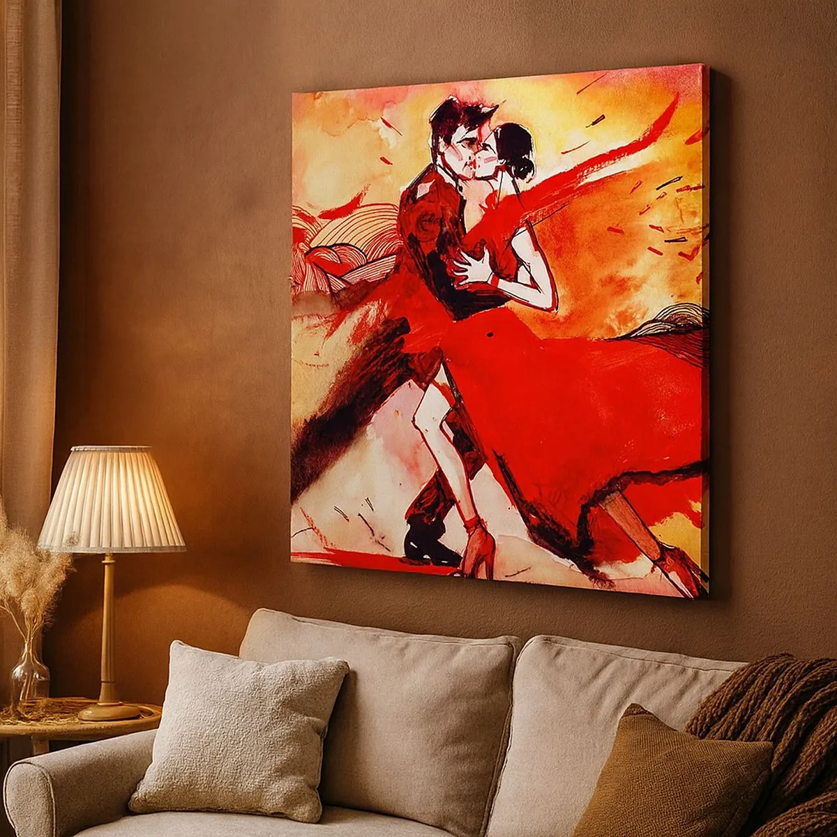 Obraz na płótnie - Purpurowy rytm namiętności - 30x30 cm