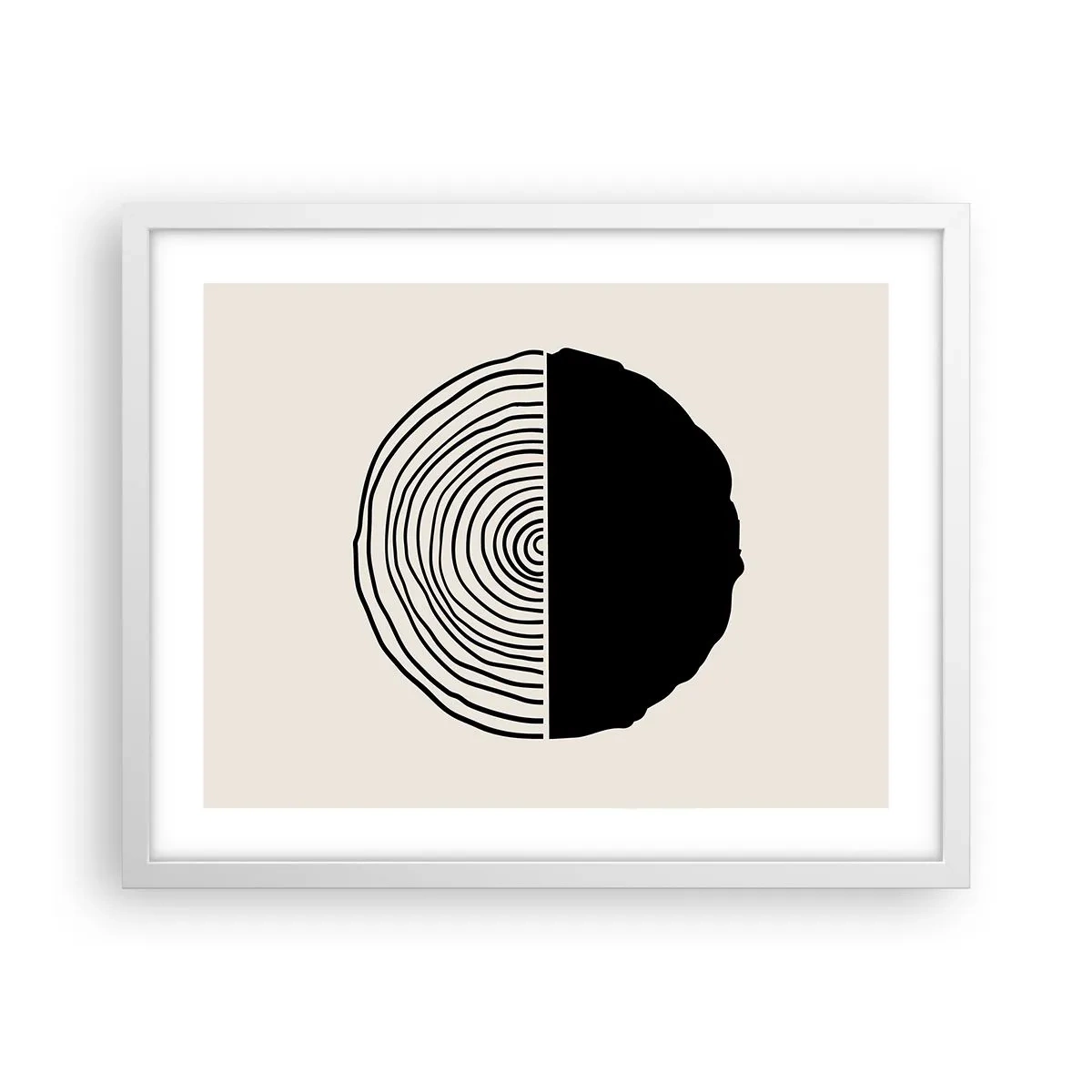 Plakat w białej ramie - Pół na pół - 50x40 cm