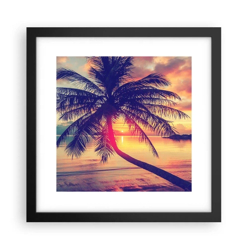 Plakat w czarnej ramie - Wieczór pod palmami - 30x30 cm