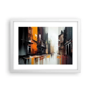Plakat w białej ramie - Deszczowy dzień - 40x30 cm