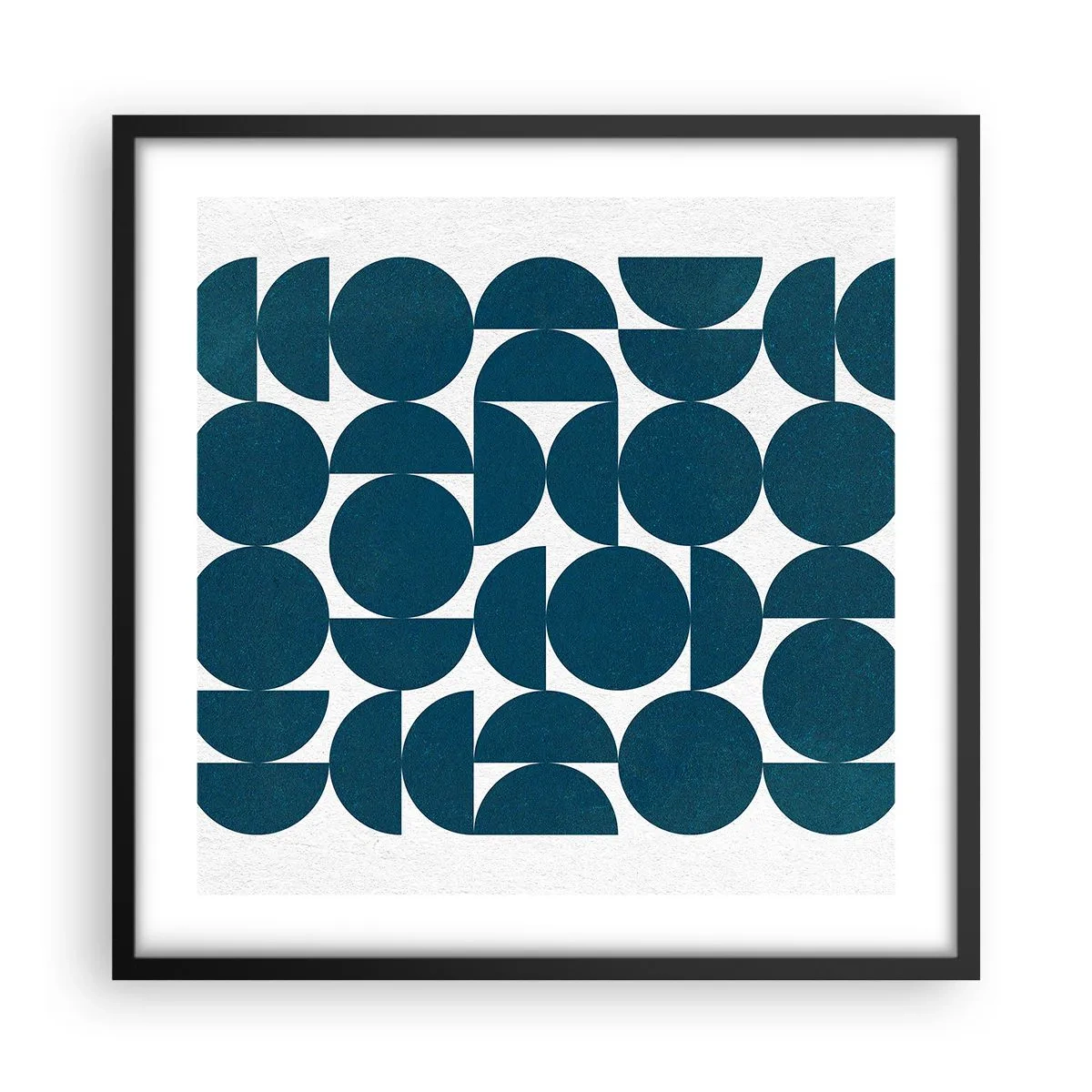 Plakat w czarnej ramie - Koła i półkola - 50x50 cm