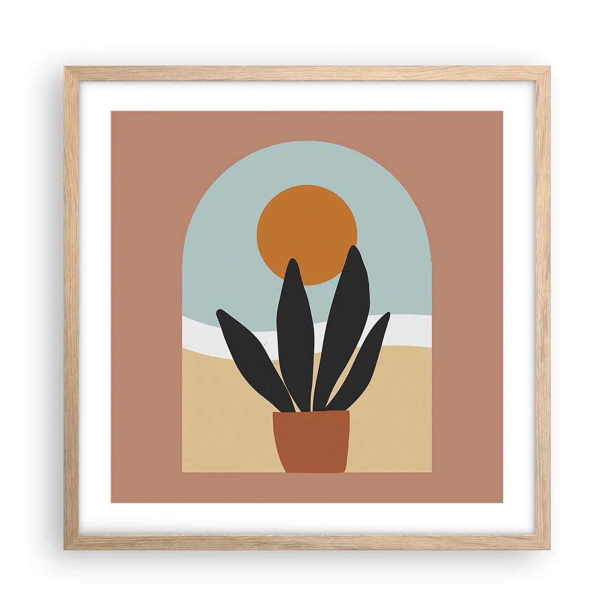 Plakat w ramie jasny dąb - Drobne radości - 50x50 cm