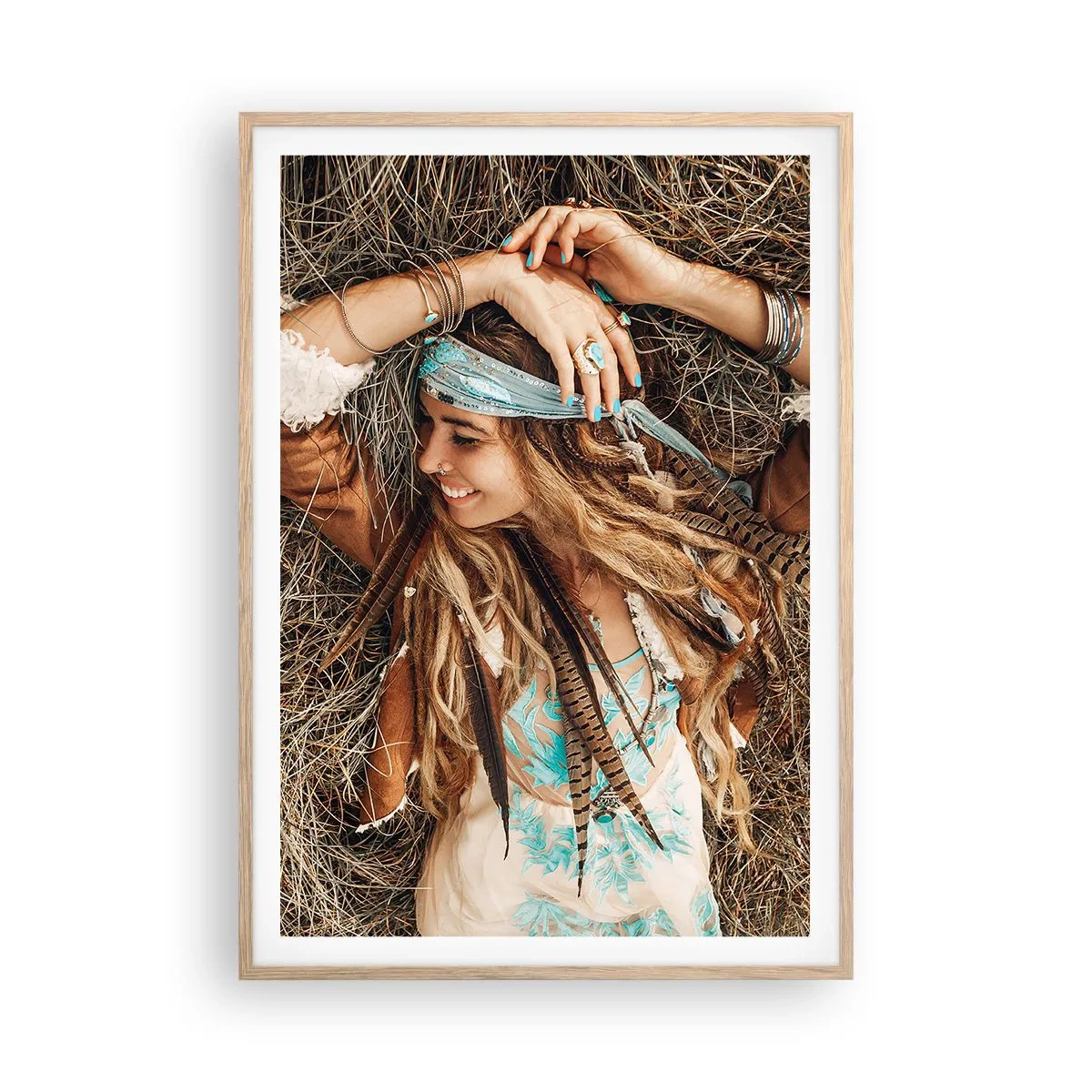 Plakat w ramie jasny dąb - W drodze do lata miłości - 70x100 cm