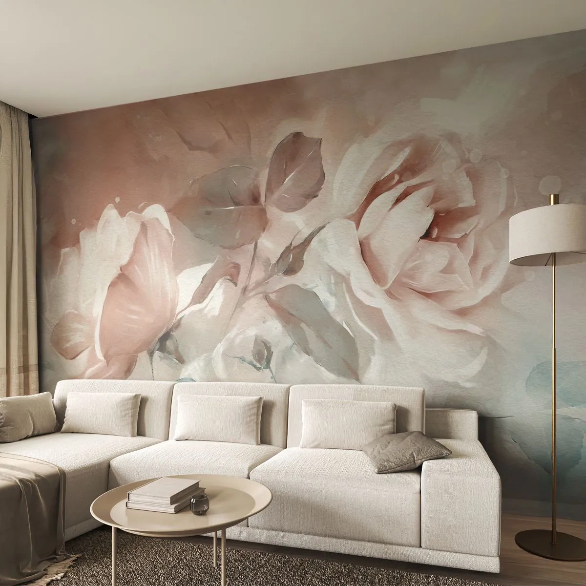 Fototapeta Premium Canvas - Duch romantyzmu - Kwiaty, Romantyczny, Róże - 200x140 cm