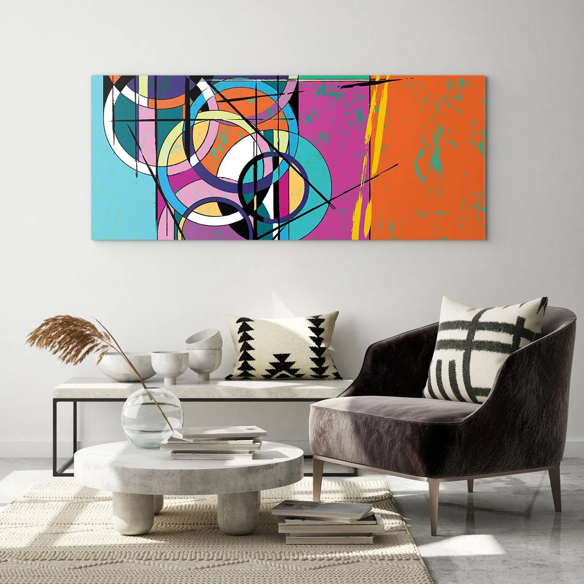 Obraz na szkle - Koło za kołem - 90x30 cm