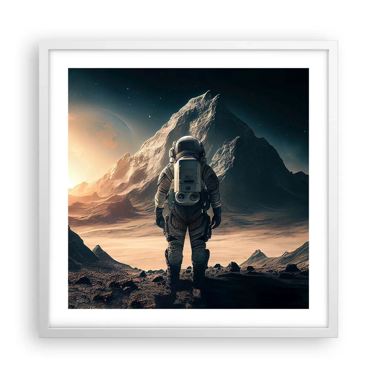 Plakat w białej ramie - Nowe wyzwanie - 50x50 cm