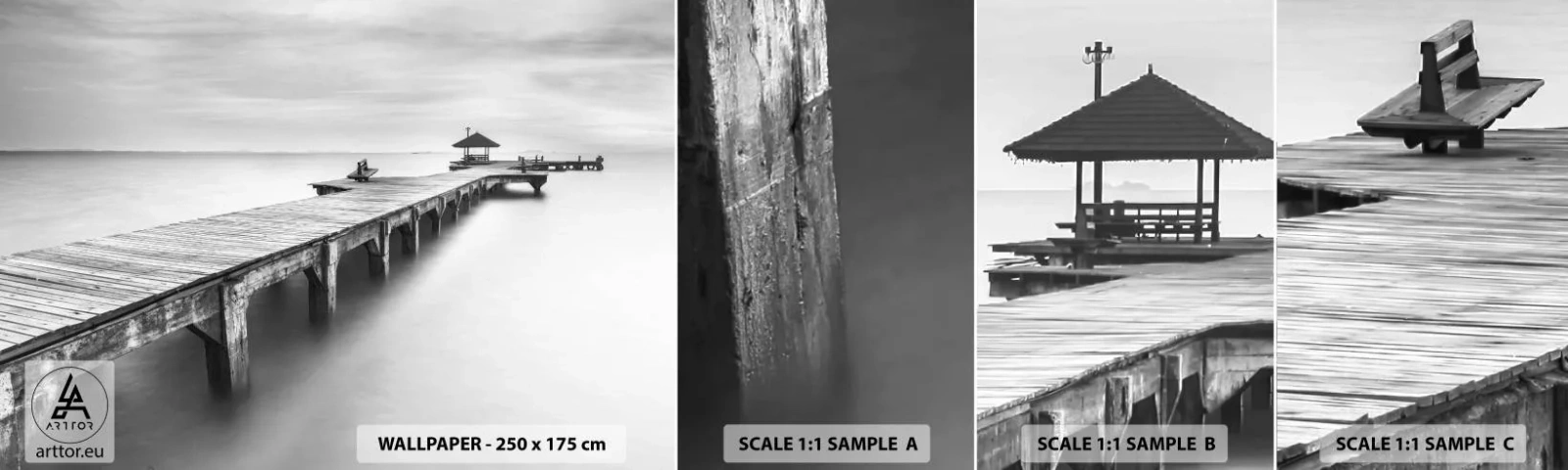 Fototapeta Próbka Standard Eco - W siną dal - Krajobraz, Morze, Drewniany Pomost - 100x30 cm