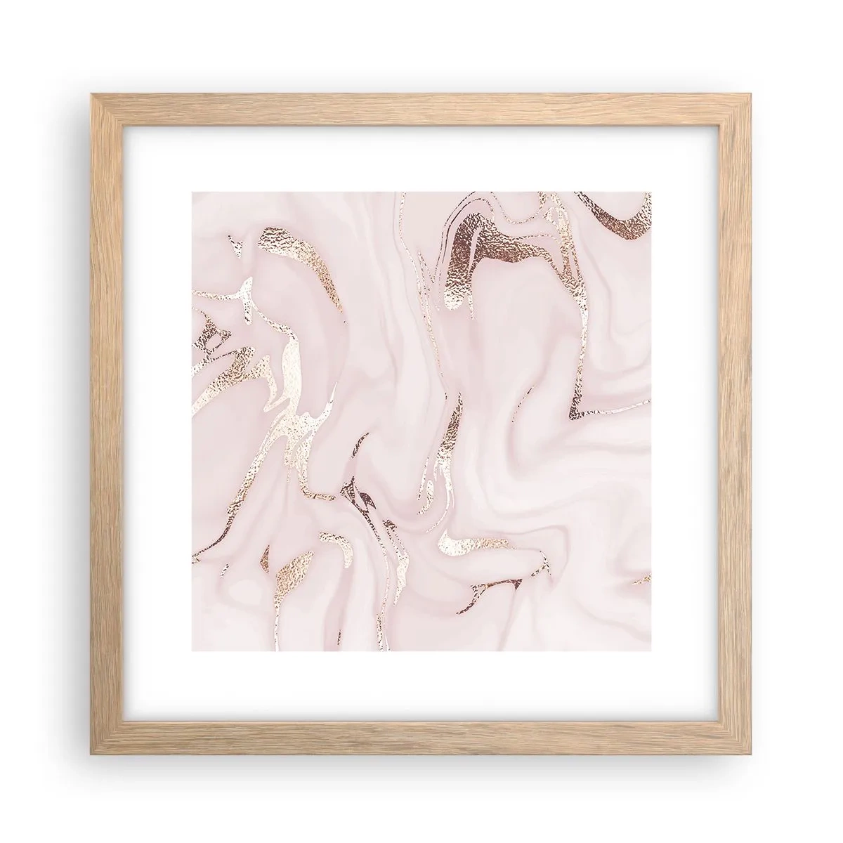 Plakat w ramie jasny dąb - W różowym szale - 30x30 cm