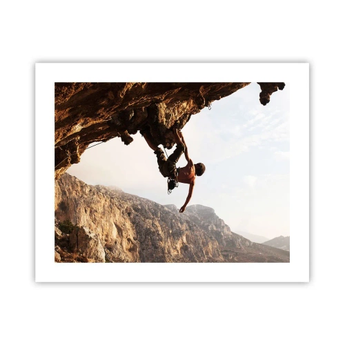 Plakat - Świat skurczony w garści na obrywie głazu - 50x40 cm