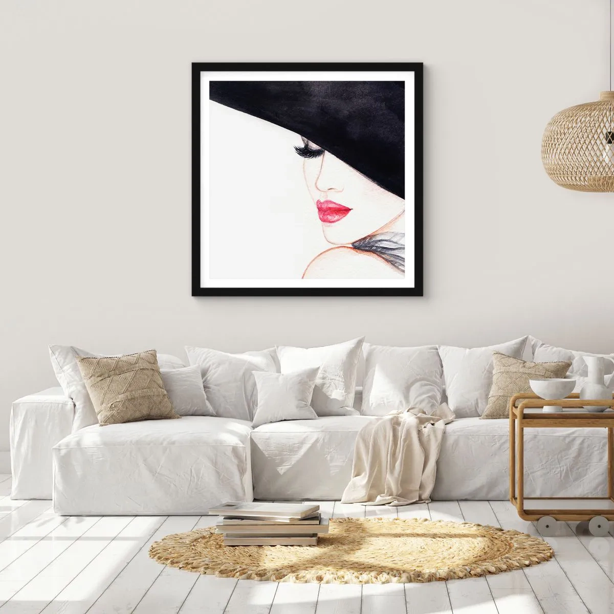 Plakat w czarnej ramie - Elegancja i zmysłowość - 30x30 cm