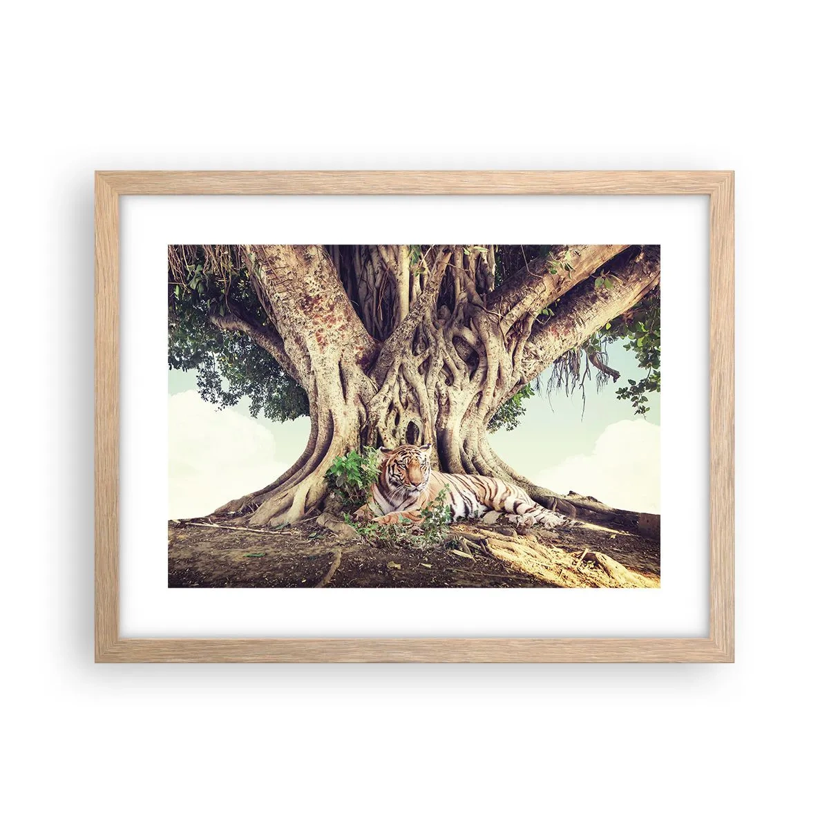 Plakat w ramie jasny dąb - Widok z Księgi Rodzaju - 40x30 cm