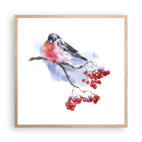 Plakat w ramie jasny dąb - Zima w kolorze - 60x60 cm