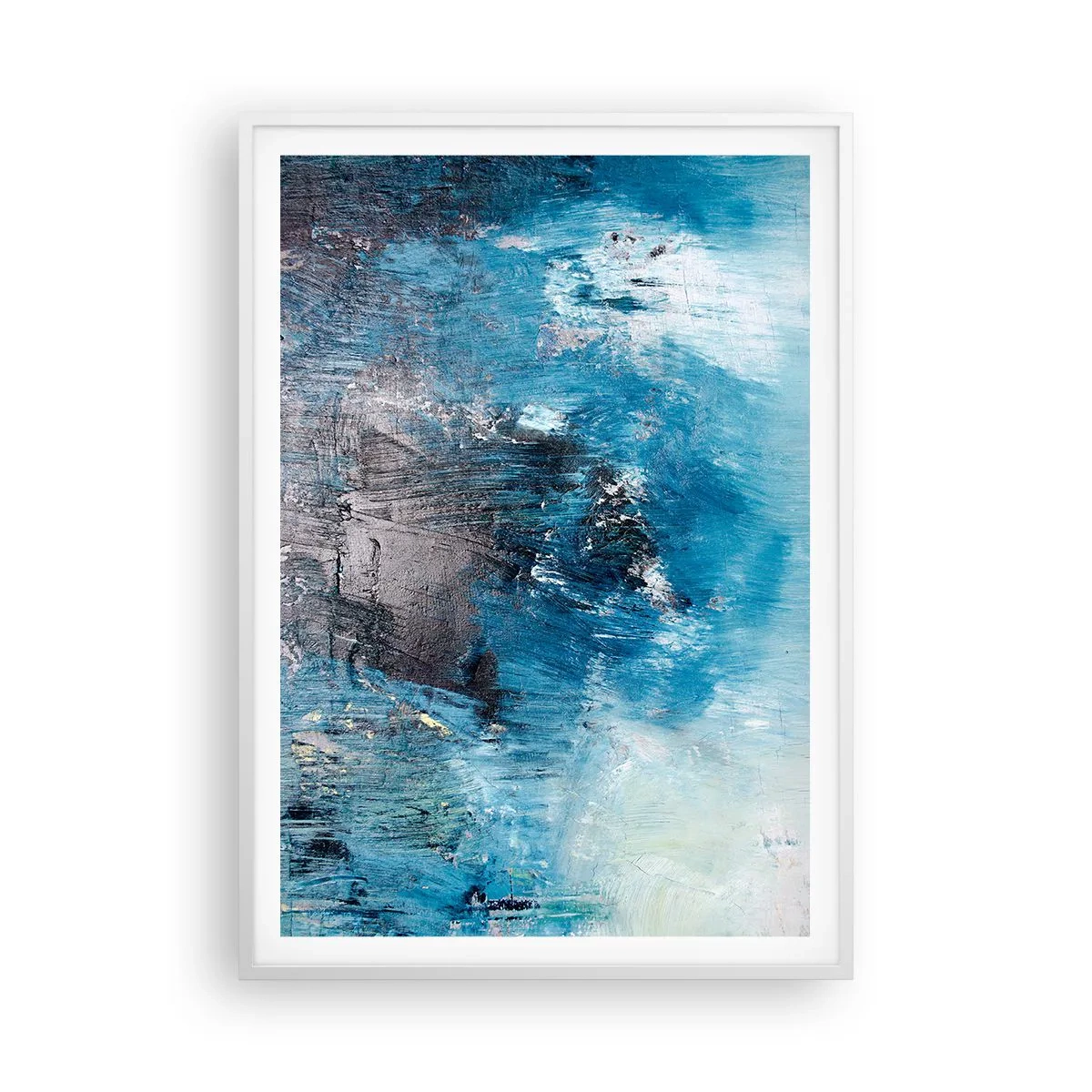 Plakat w białej ramie - Błękitna rapsodia - 70x100 cm