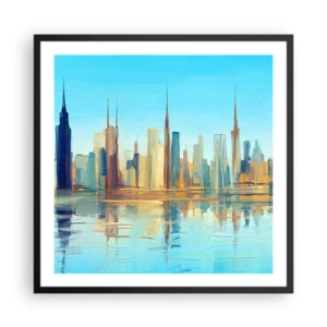 Plakat w czarnej ramie - Słoneczna metropolia - 60x60 cm