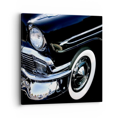 Obraz na płótnie - Klasyka w srebrze, czerni i bieli - 40x40 cm