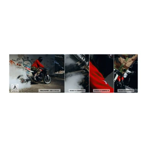 Fototapeta Próbka Standard Eco - Goń mnie! - Motoryzacja, Motocykl, Graffiti - 100x30 cm