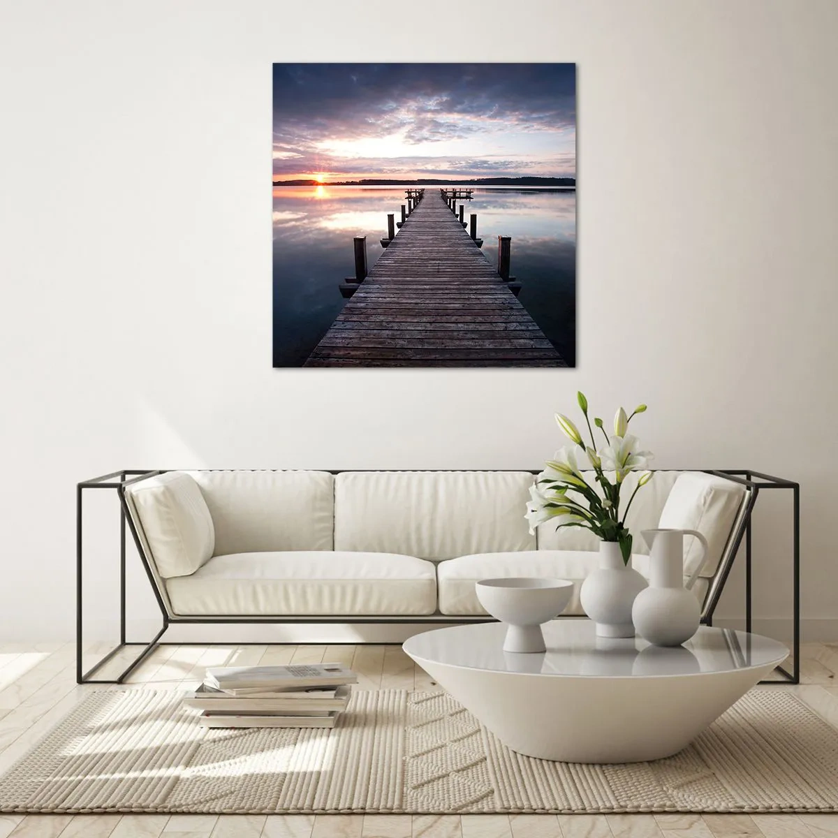 Obraz na szkle - Cicha granica dnia i nocy - 60x60 cm