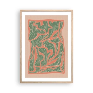 Plakat w ramie jasny dąb - Zmagania koralu i zieleni - 50x70 cm
