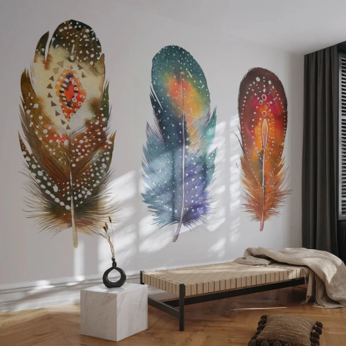 Fototapeta Premium Sand - Rytuały, obrzędy, tajemnice - Pióro Ptaka, Ptak, Abstrakcja - 300x210 cm