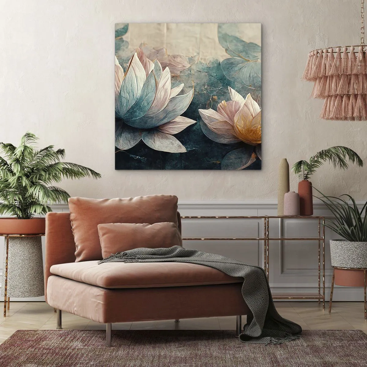 Obraz na płótnie - Gwiazdy jeziora - 40x40 cm