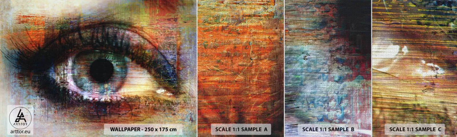 Fototapeta Próbka Premium Canvas - Można zajrzec w duszę - Abstrakcja, Oko, Sztuka - 100x30 cm