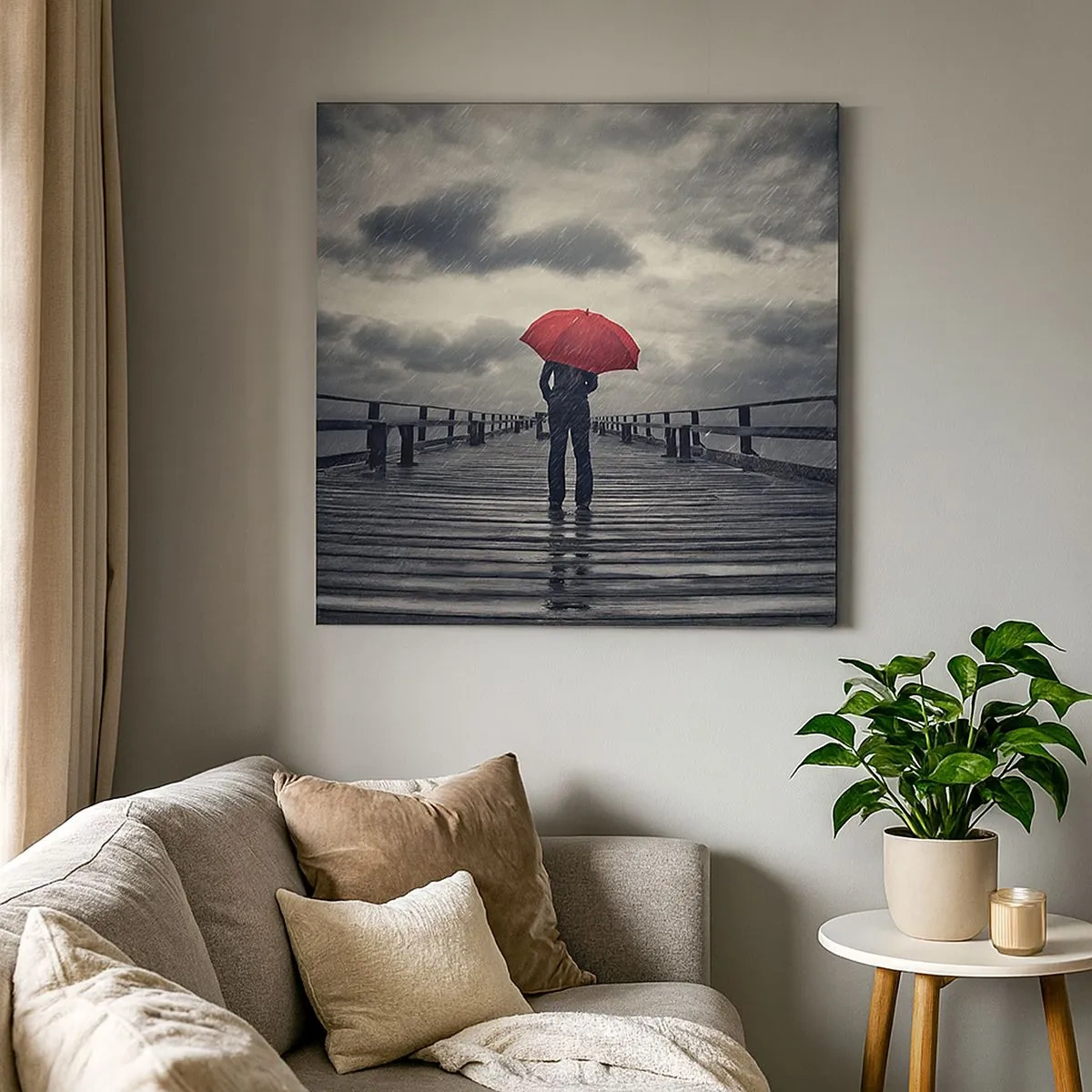 Obraz na płótnie - To nic, że pada - 30x30 cm