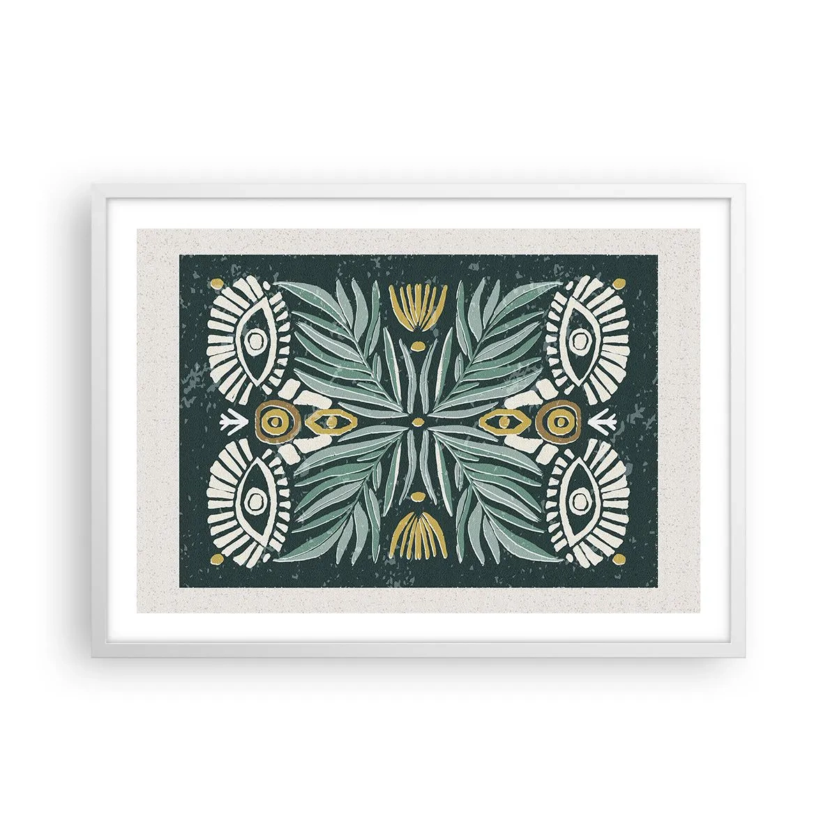 Plakat w białej ramie - Jak ludowa wycinanka - 70x50 cm