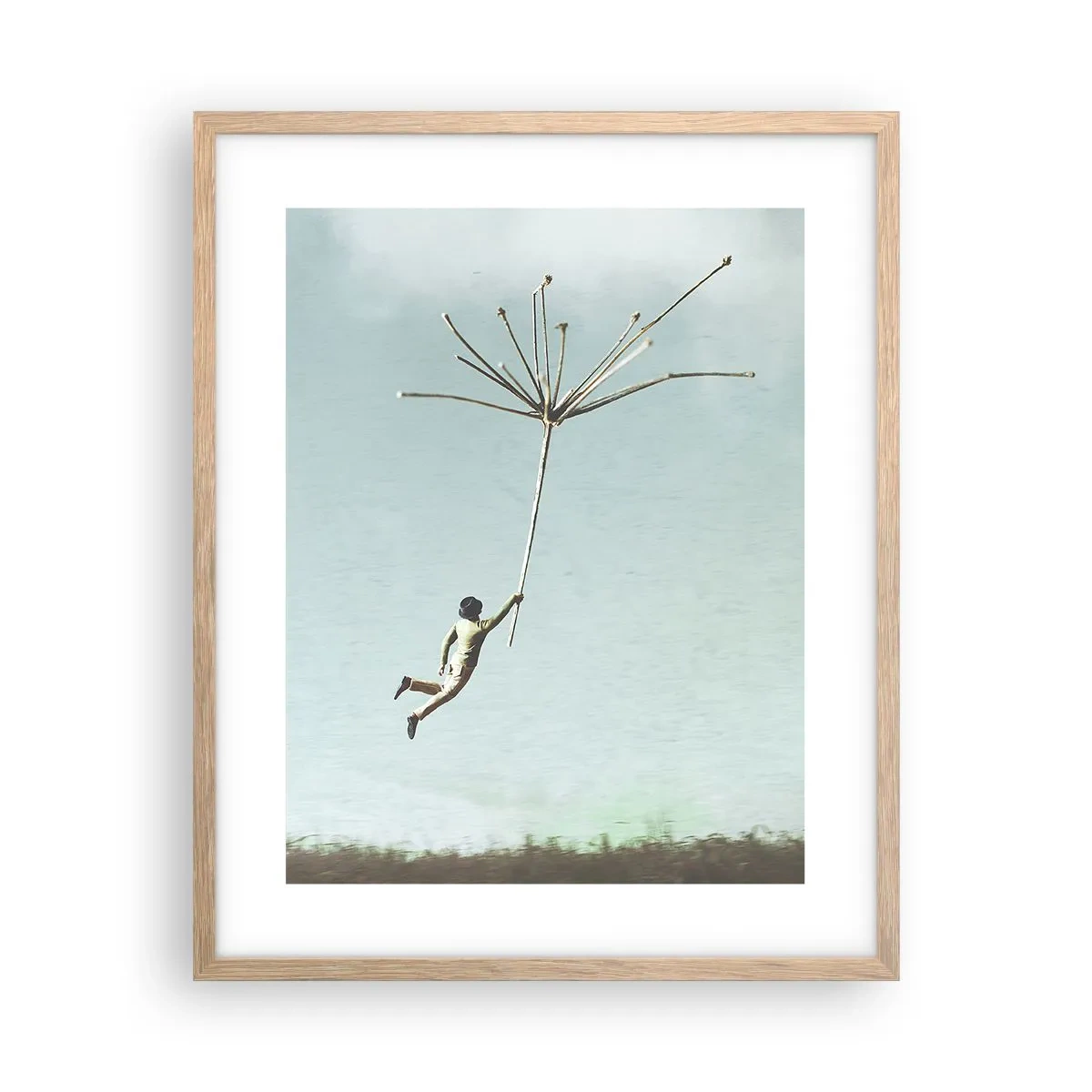 Plakat w ramie jasny dąb - Latawce, dmuchawce, wiatr - 40x50 cm