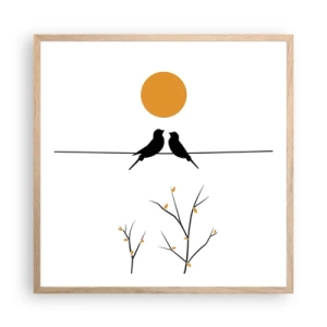 Plakat w ramie jasny dąb - Słowiczy wieczór - 60x60 cm