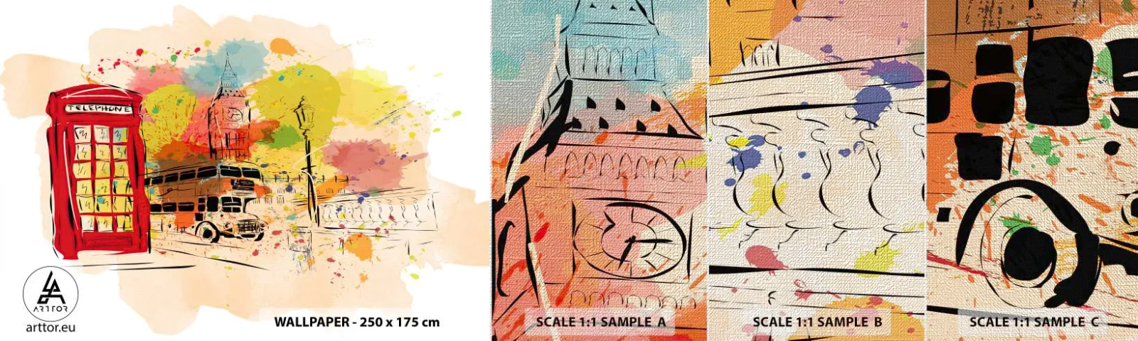 Fototapeta Próbka Premium Canvas - Miasto rozmaitości - Miasto, Londyn, Abstrakcja - 100x30 cm