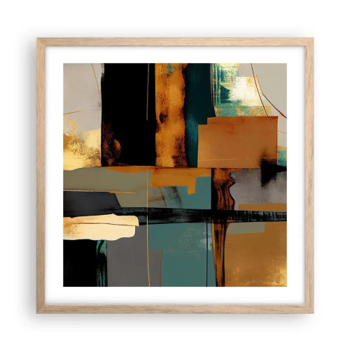 Plakat w ramie jasny dąb - Abstrakcja – światło i cień - 50x50 cm
