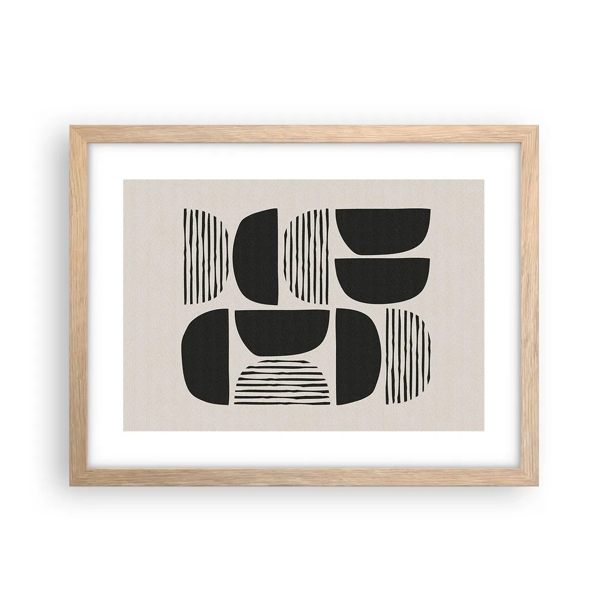 Plakat w ramie jasny dąb - Połowiczne układy - 40x30 cm