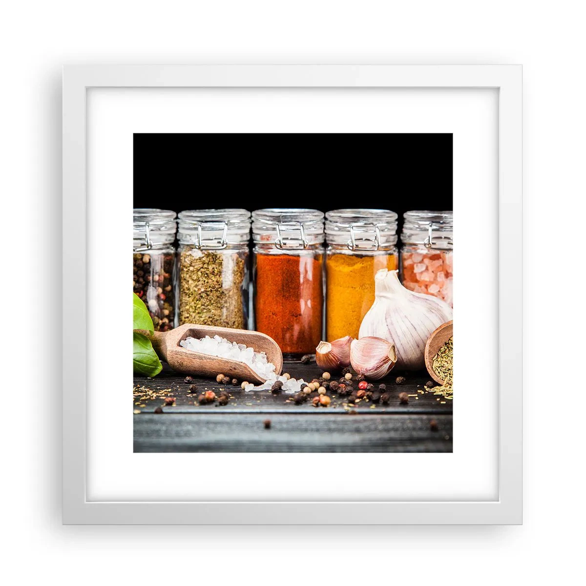 Plakat w białej ramie - Żeby życie miało smak - 30x30 cm