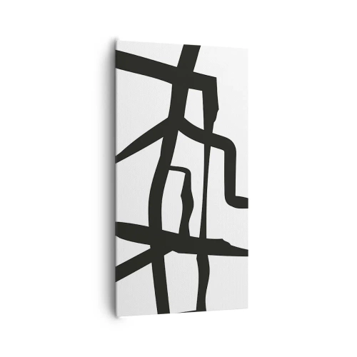 Obraz na płótnie - Czarno-biała konstrukcja - 65x120 cm