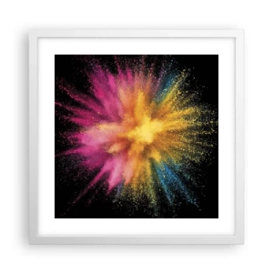Plakat w białej ramie - Narodziny barw  - 40x40 cm