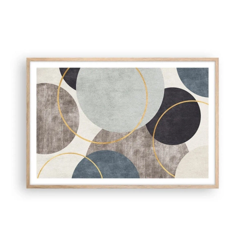 Plakat w ramie jasny dąb - Koło za kołem - 91x61 cm