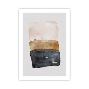 Plakat - Abstrakcyjna akwarela w barwach ziemi - 50x70cm - Kompozycja barw ziemi - Nowoczesna dekoracja ścienna do salonu, kuchni i sypialni ARTTOR