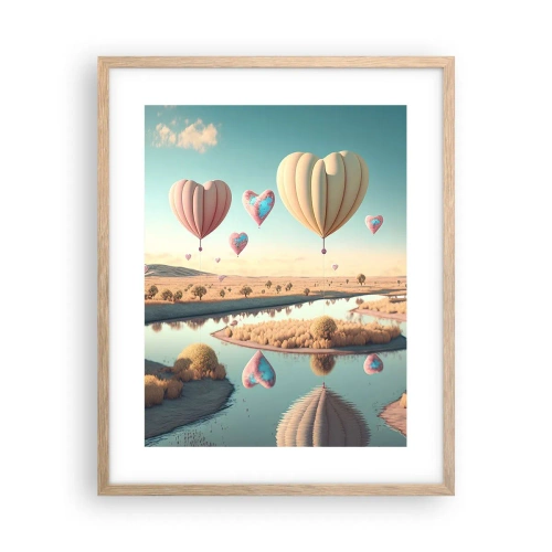 Plakat w ramie jasny dąb - Miłość pozwala wznieść się - 40x50 cm