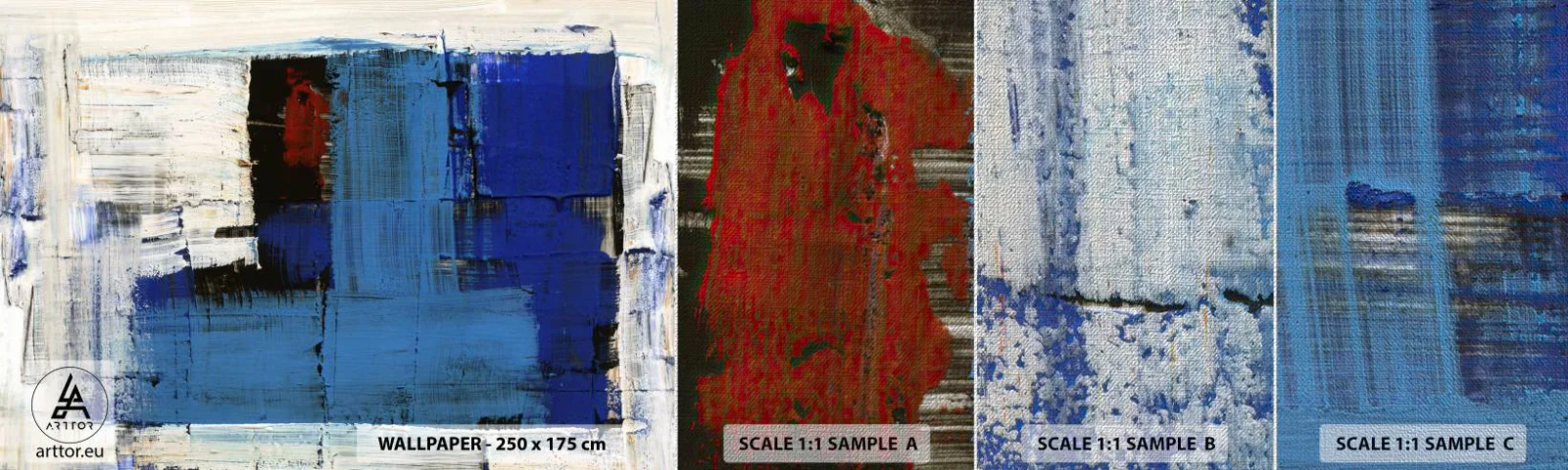 Fototapeta Próbka Premium Canvas - Sekret błękitu - Abstrakcja, Sztuka, Nowoczesność - 100x30 cm