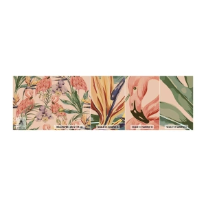 Fototapeta Próbka Samoprzylepna Deluxe Sticker - Różowy balet w kwiatach - Ptak, Flaming, Dżungla - 100x30 cm