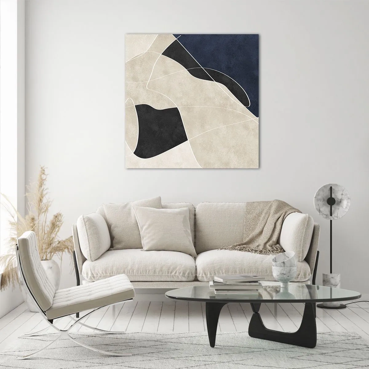 Obraz na szkle - Kompozycja abstrakcyjna – kontrast barw - 70x70 cm