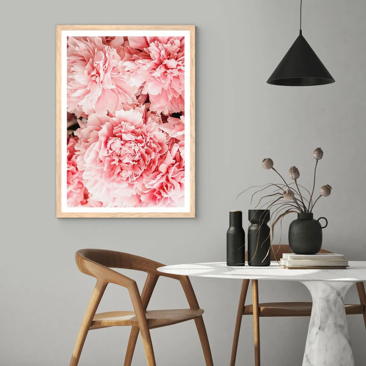 Plakat w ramie jasny dąb - Różowe marzenie - 61x91 cm