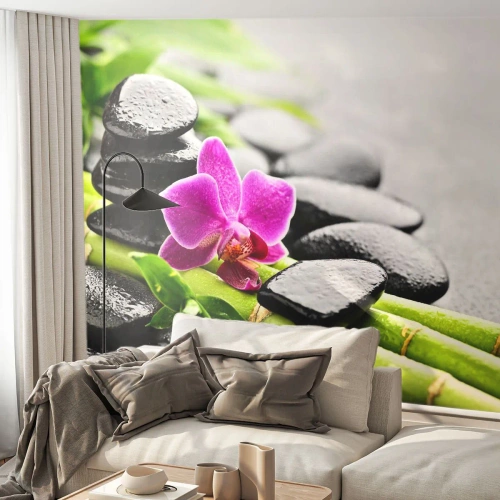 Fototapeta Premium Canvas - W spokojnej równowadze - Kwiaty, Orchidea, Storczyk - 450x315 cm