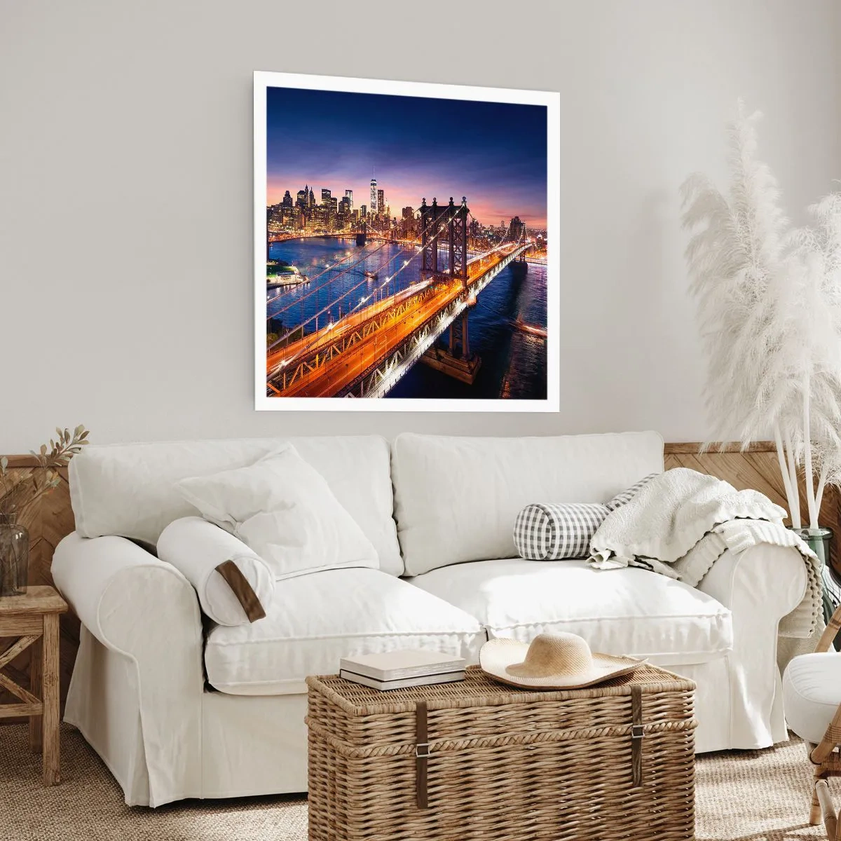 Plakat - Świetlistym mostem do serca miasta - 50x50 cm