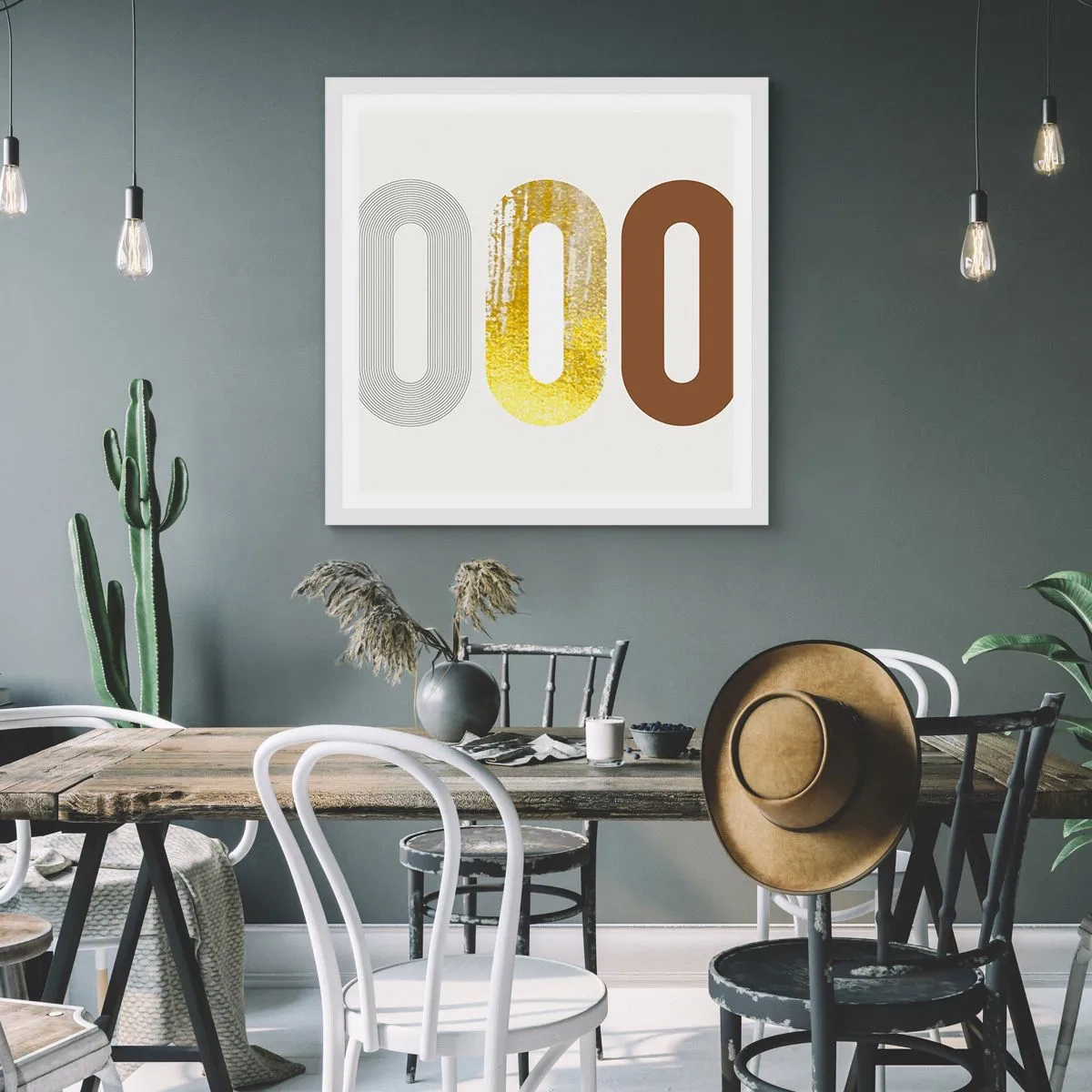 Plakat w białej ramie - Ooo! - 60x60 cm