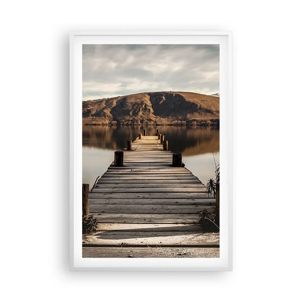 Plakat w białej ramie - Pejzaż w ciszy - 61x91 cm