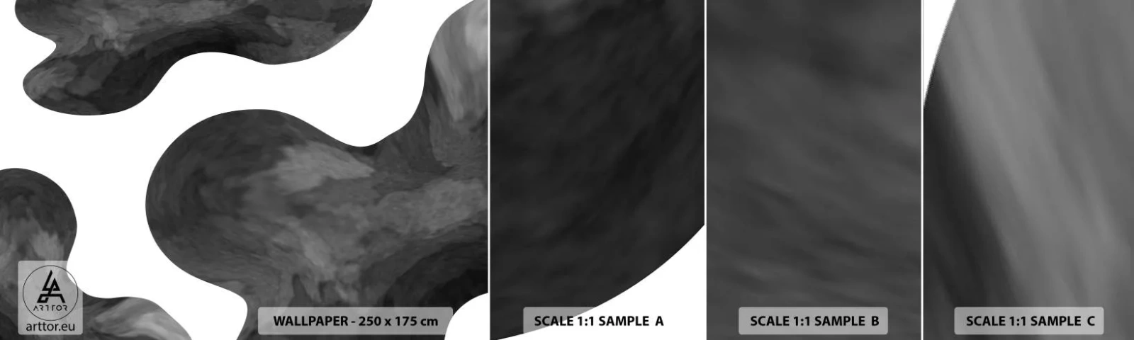 Fototapeta Próbka Samoprzylepna Deluxe Sticker - Droga Mleczna - Abstrakcja, Sztuka, Czarno-Biały - 100x30 cm